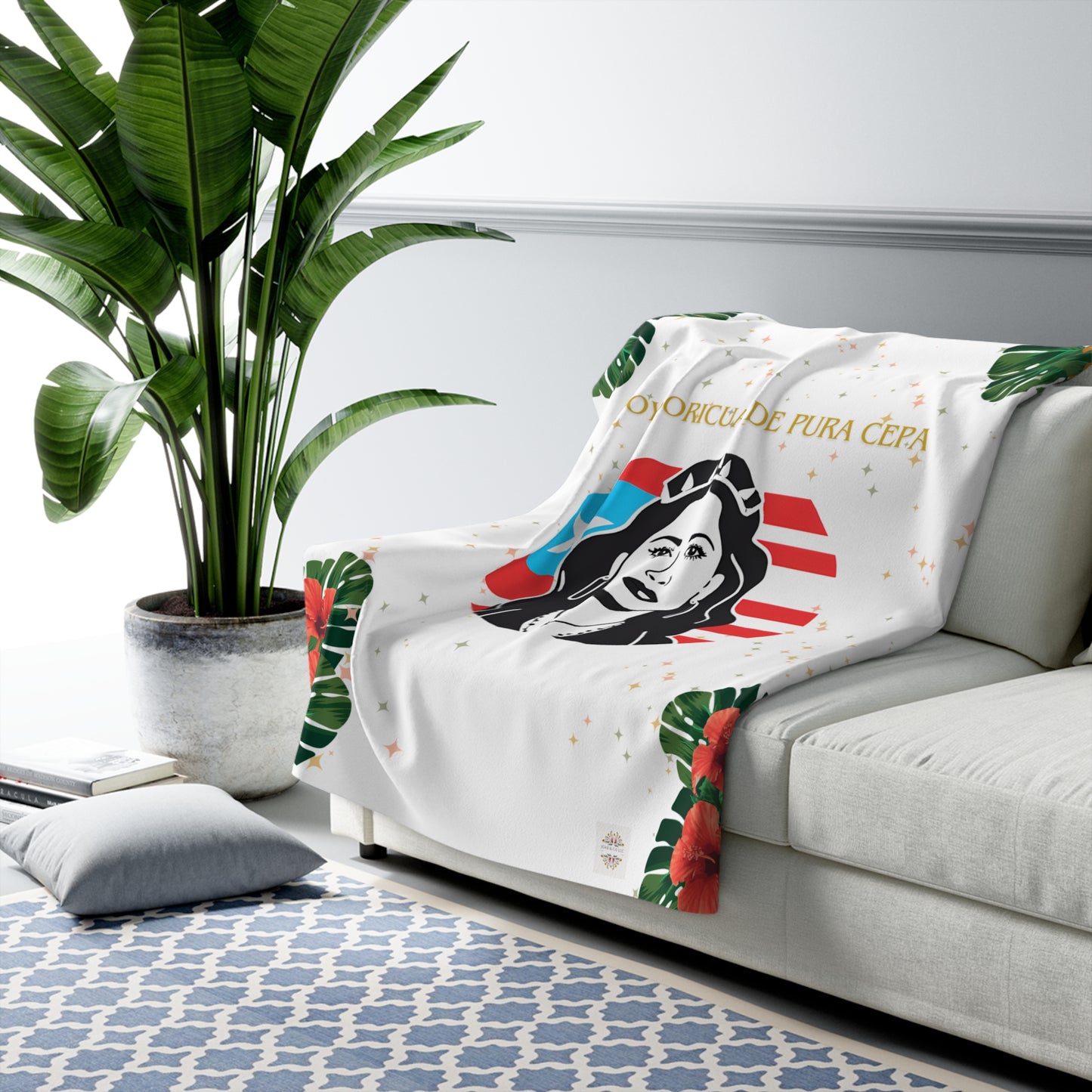 Soy Boricua De Pura Cepa Sherpa Fleece Blanket