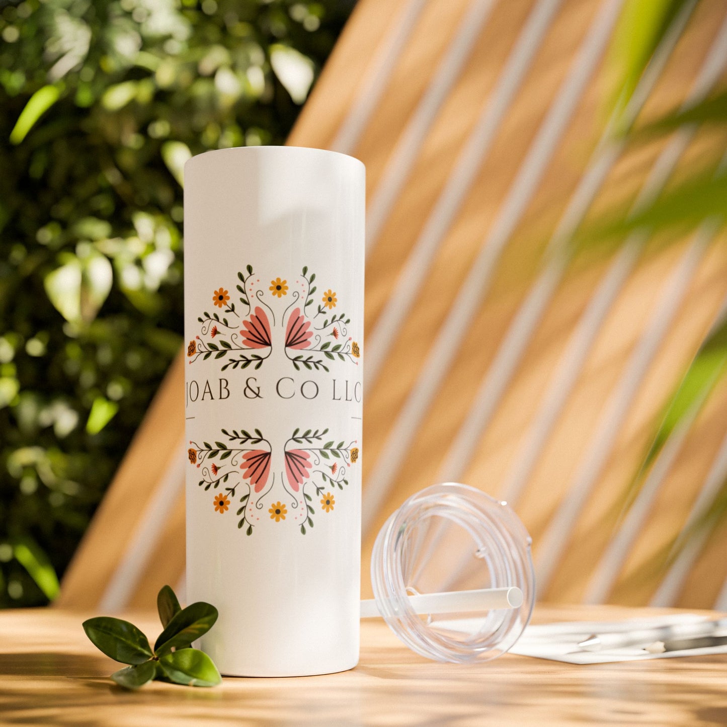 JOAB&Co LLC Skinny Tumbler with Straw, 20oz