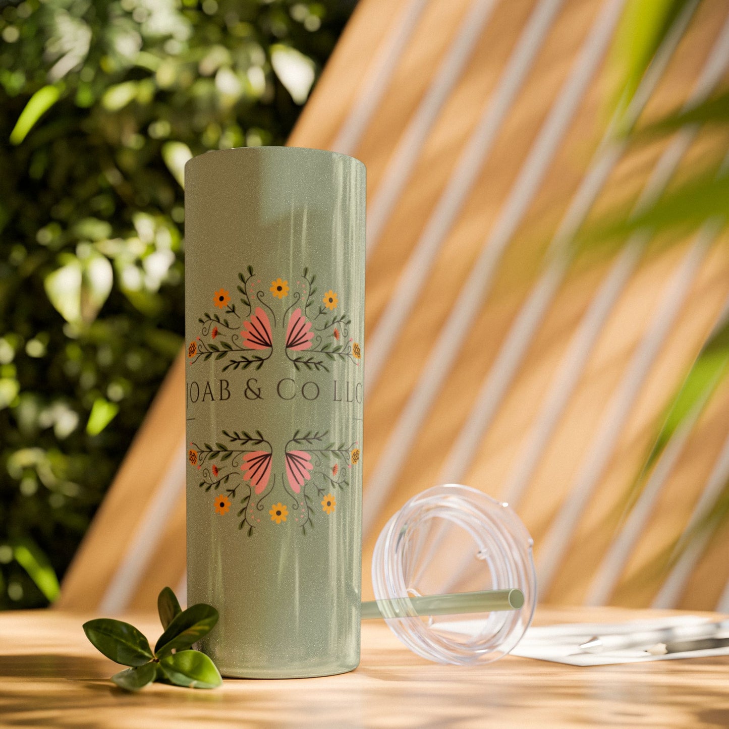 JOAB&Co LLC Skinny Tumbler with Straw, 20oz