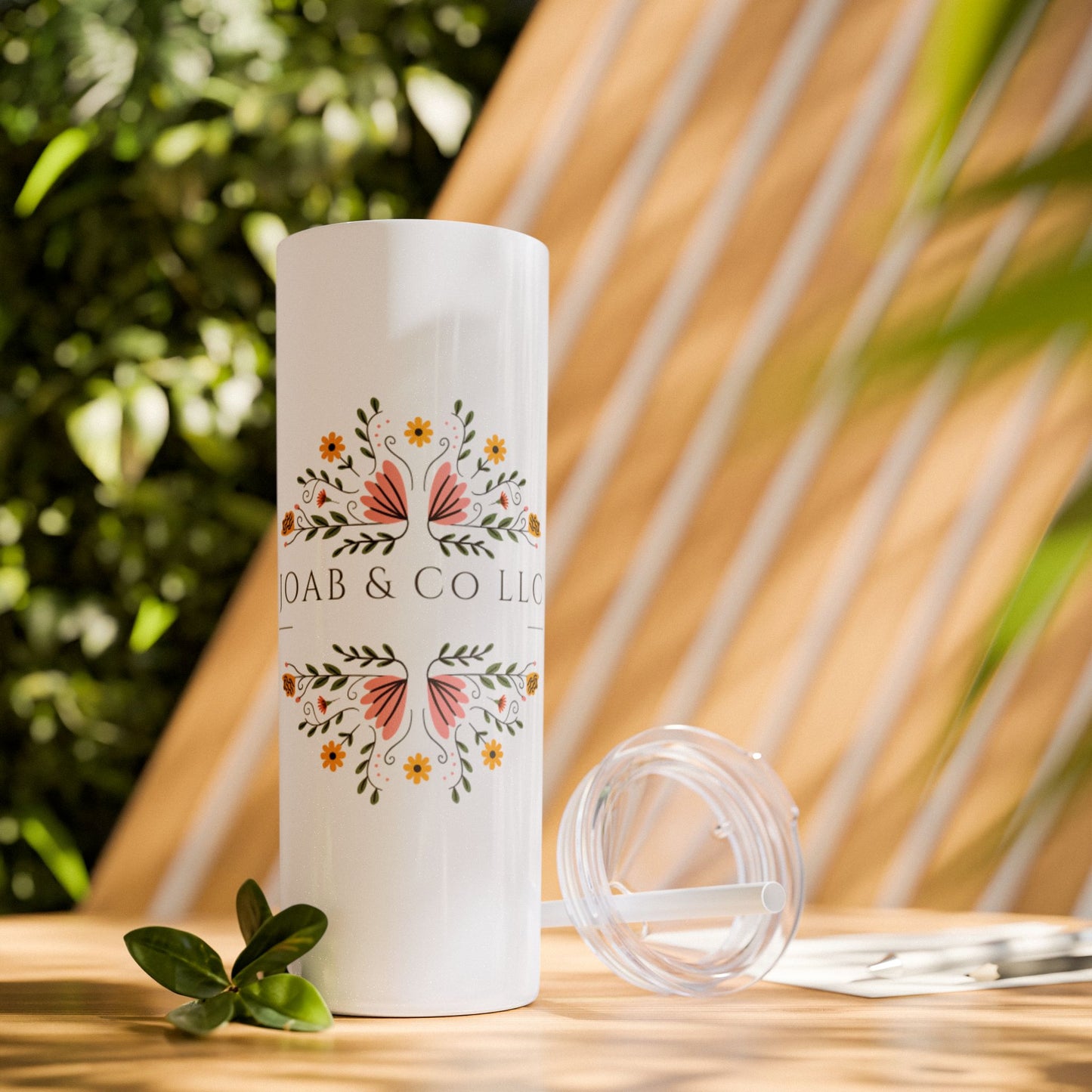 JOAB&Co LLC Skinny Tumbler with Straw, 20oz