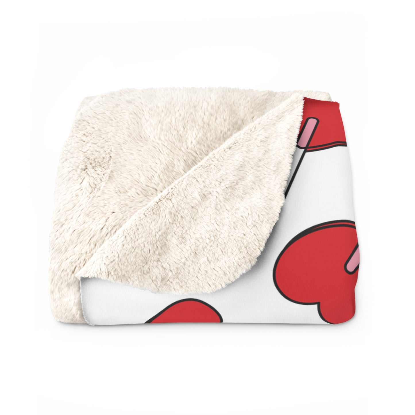 Heart Lollipop Sherpa Fleece Blanket