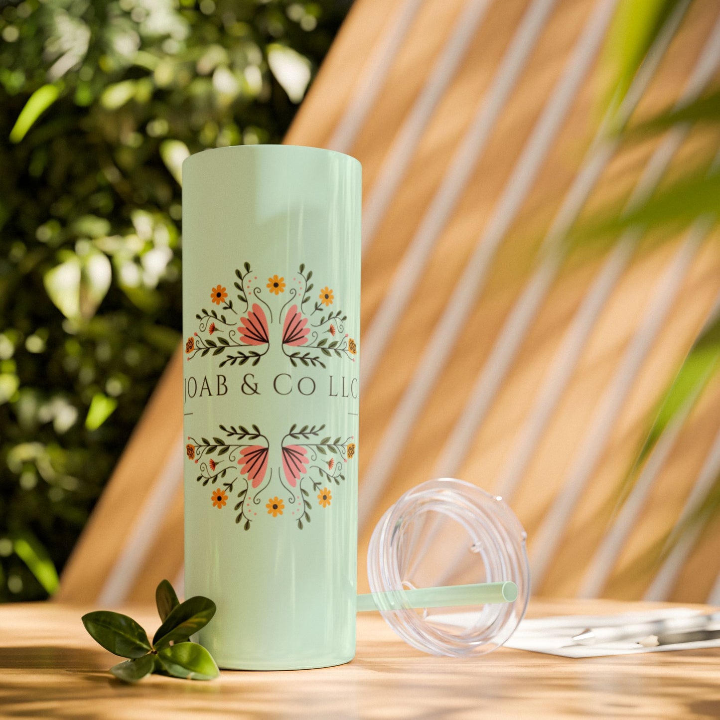 JOAB&Co LLC Skinny Tumbler with Straw, 20oz