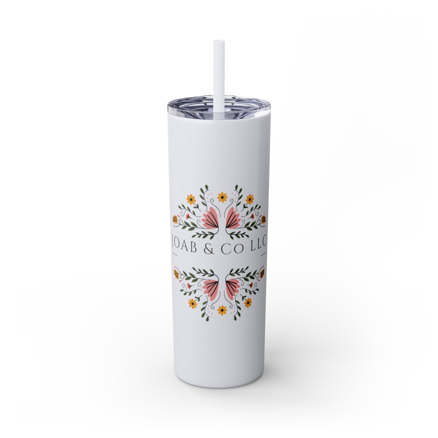 JOAB&Co LLC Skinny Tumbler with Straw, 20oz