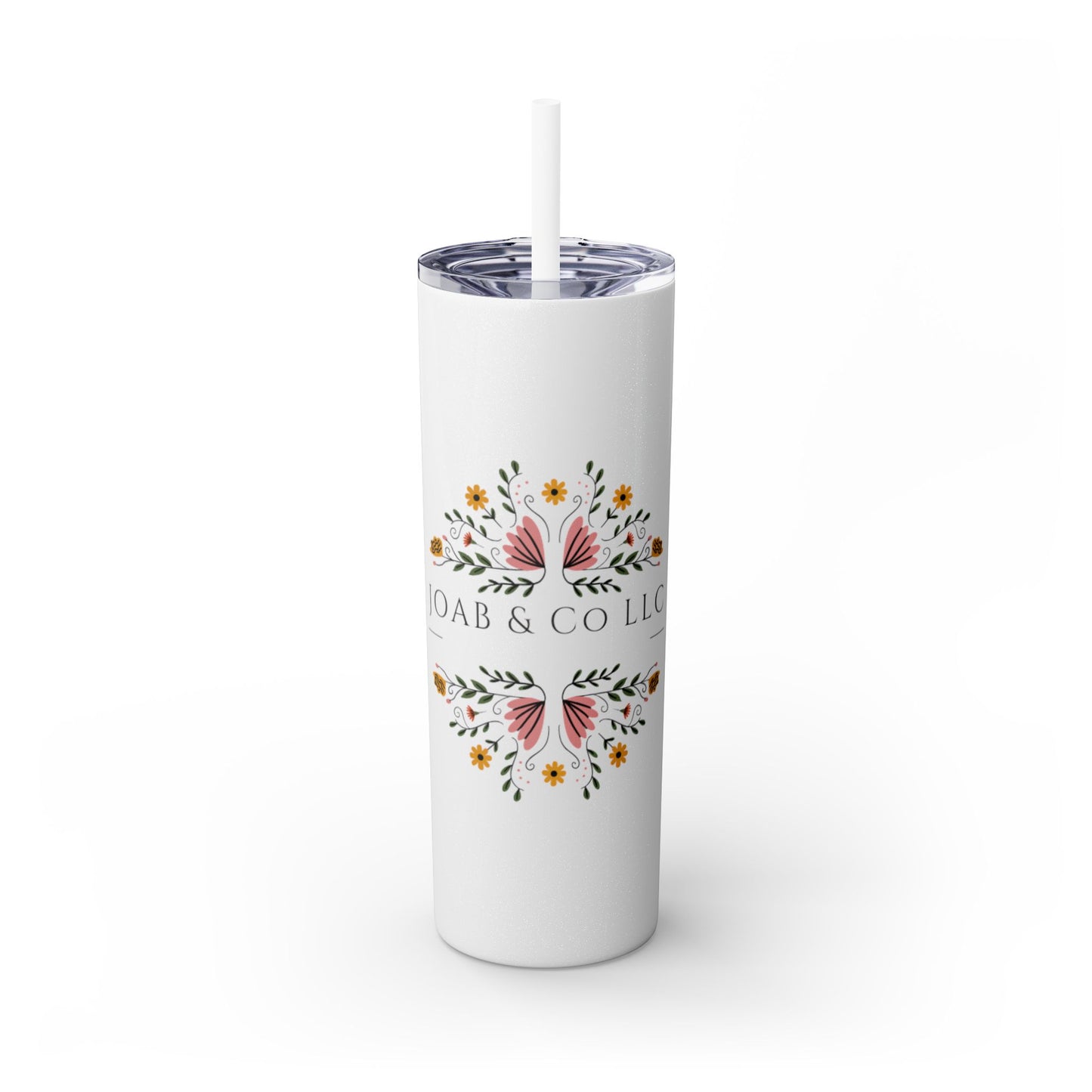 JOAB&Co LLC Skinny Tumbler with Straw, 20oz