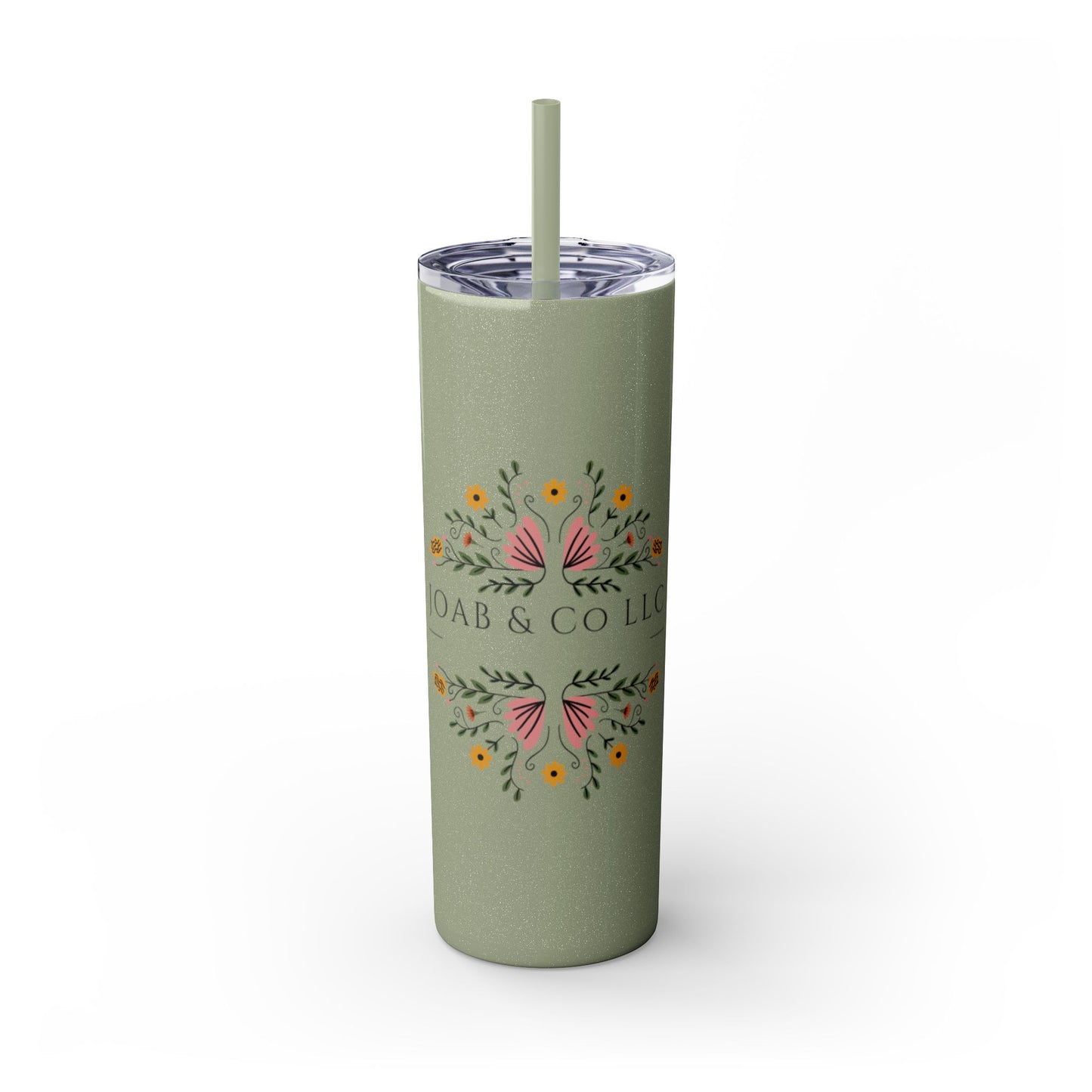 JOAB&Co LLC Skinny Tumbler with Straw, 20oz