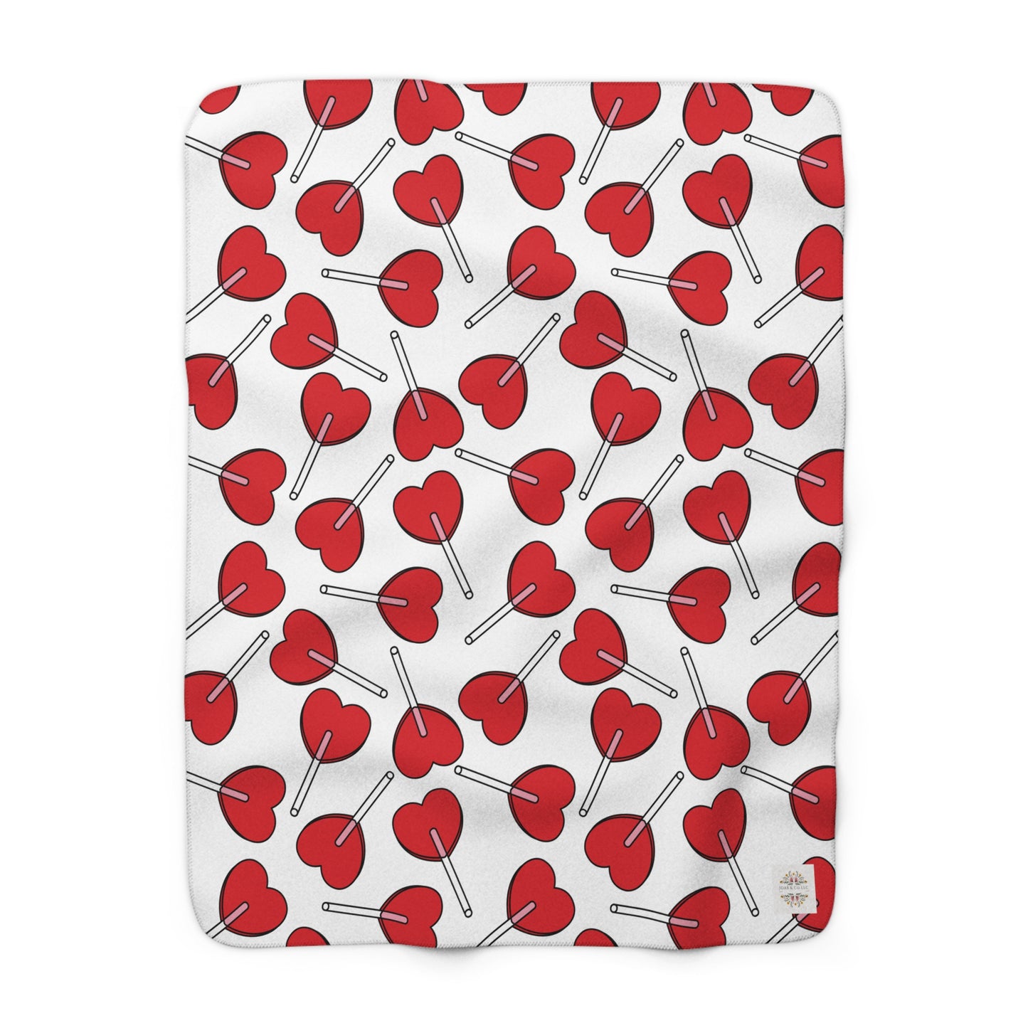 Heart Lollipop Sherpa Fleece Blanket
