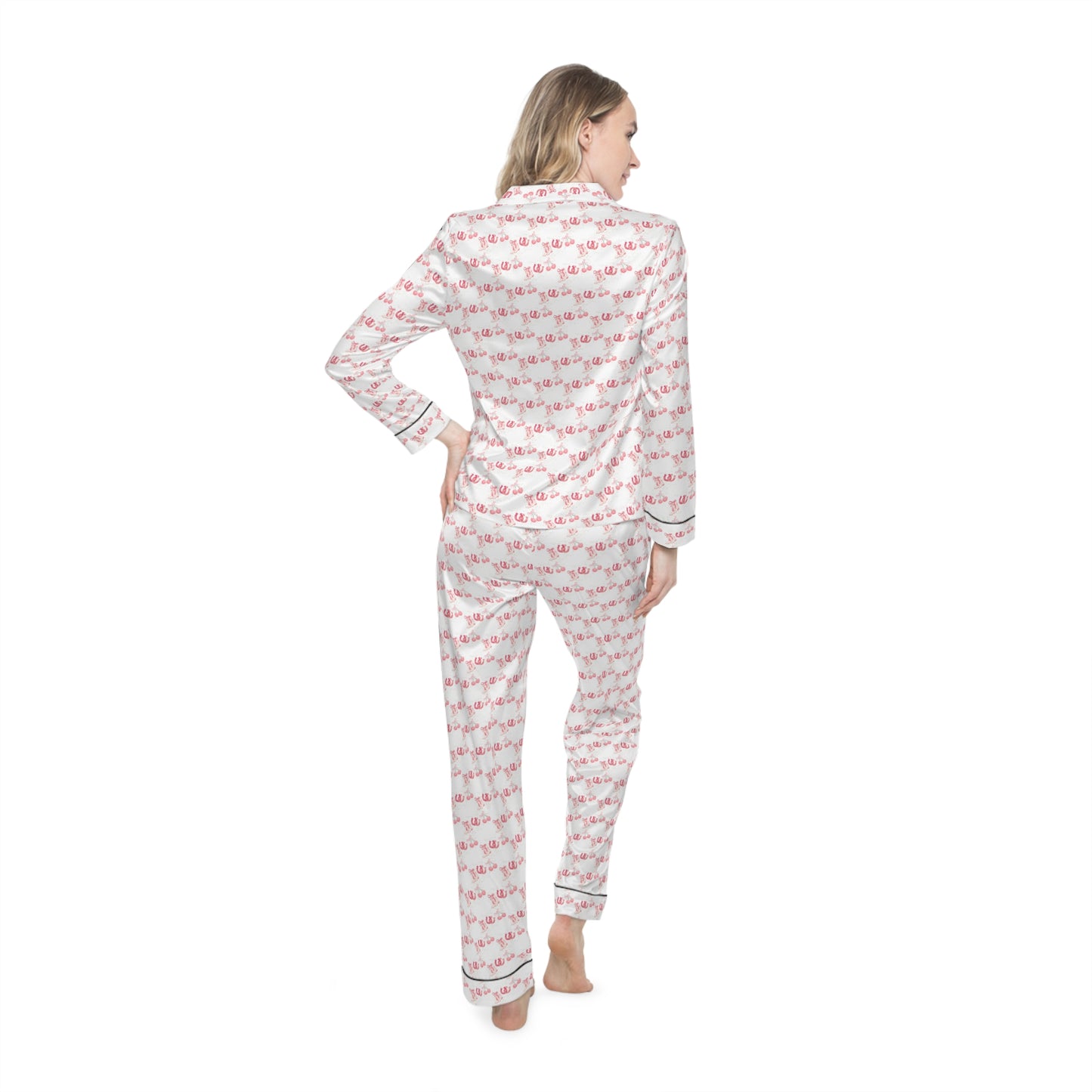 Pink Cowgirl Women's Satin Pajamas (AOP)
