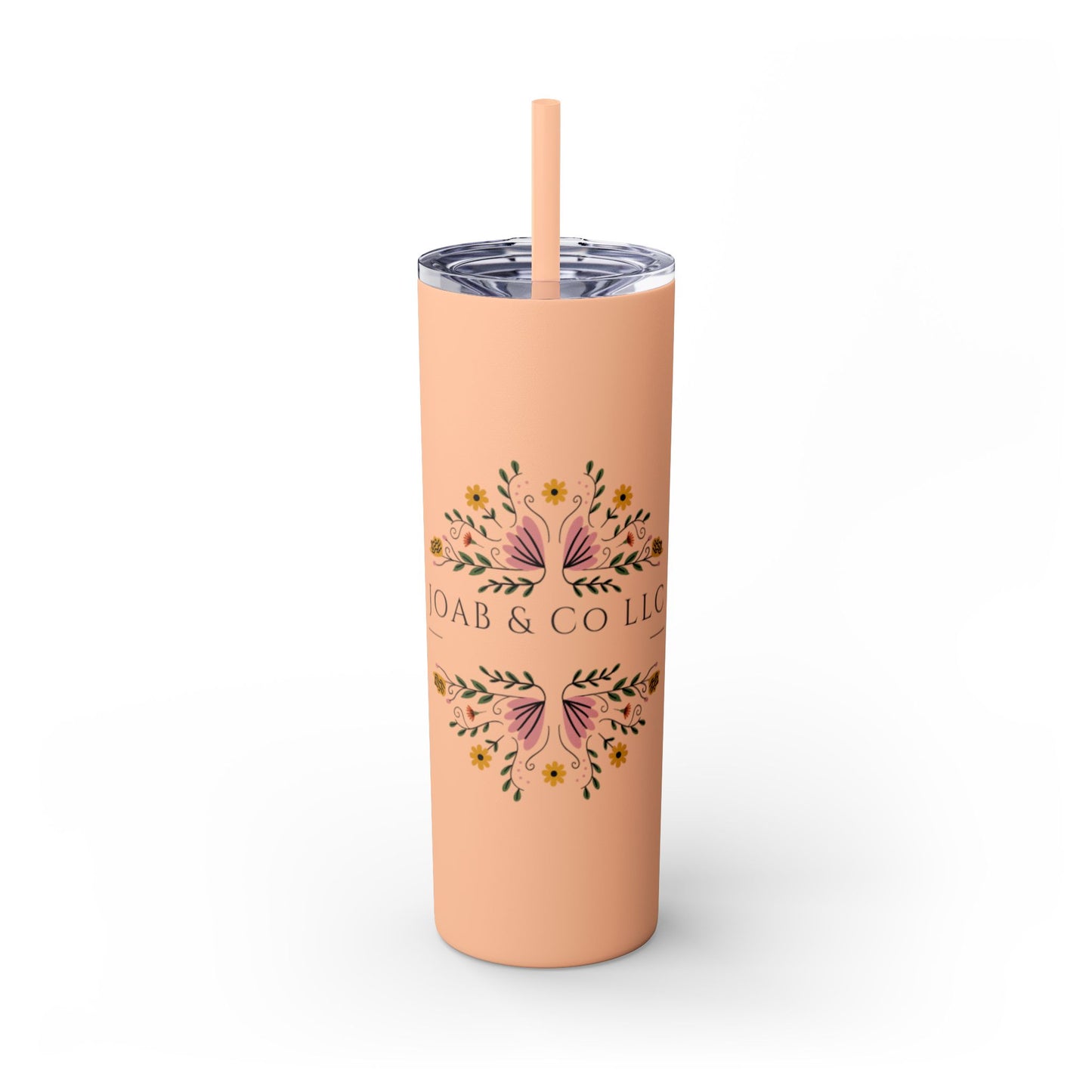 JOAB&Co LLC Skinny Tumbler with Straw, 20oz