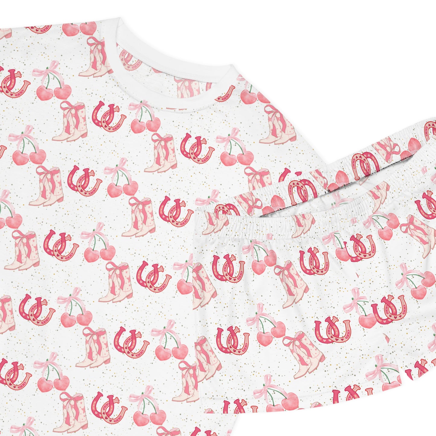 Pink Cowgirl Women's Short Pajama Set (AOP)