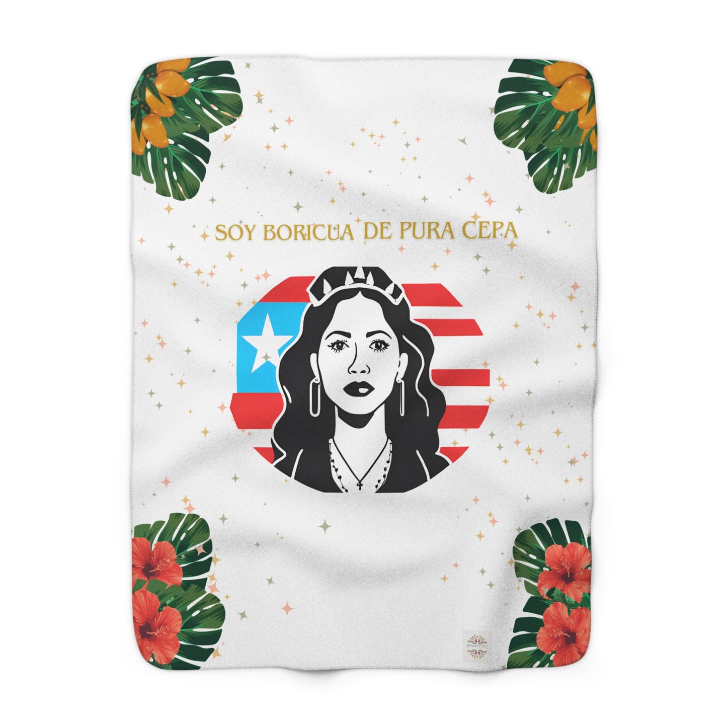 Soy Boricua De Pura Cepa Sherpa Fleece Blanket