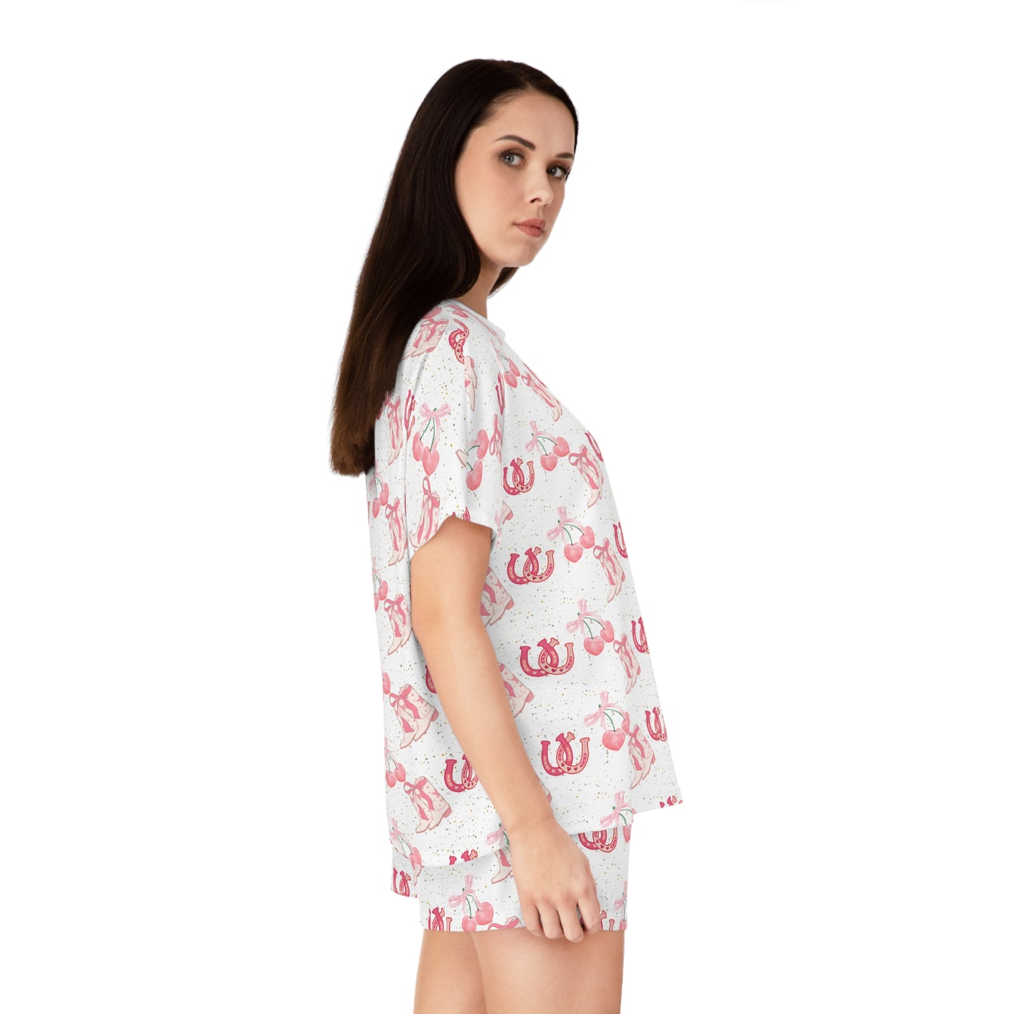 Pink Cowgirl Women's Short Pajama Set (AOP)