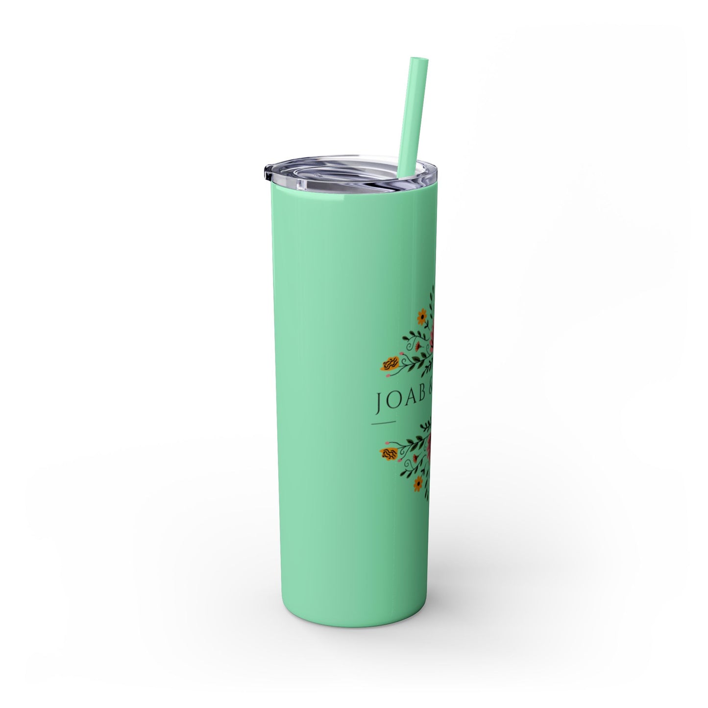 JOAB&Co LLC Skinny Tumbler with Straw, 20oz
