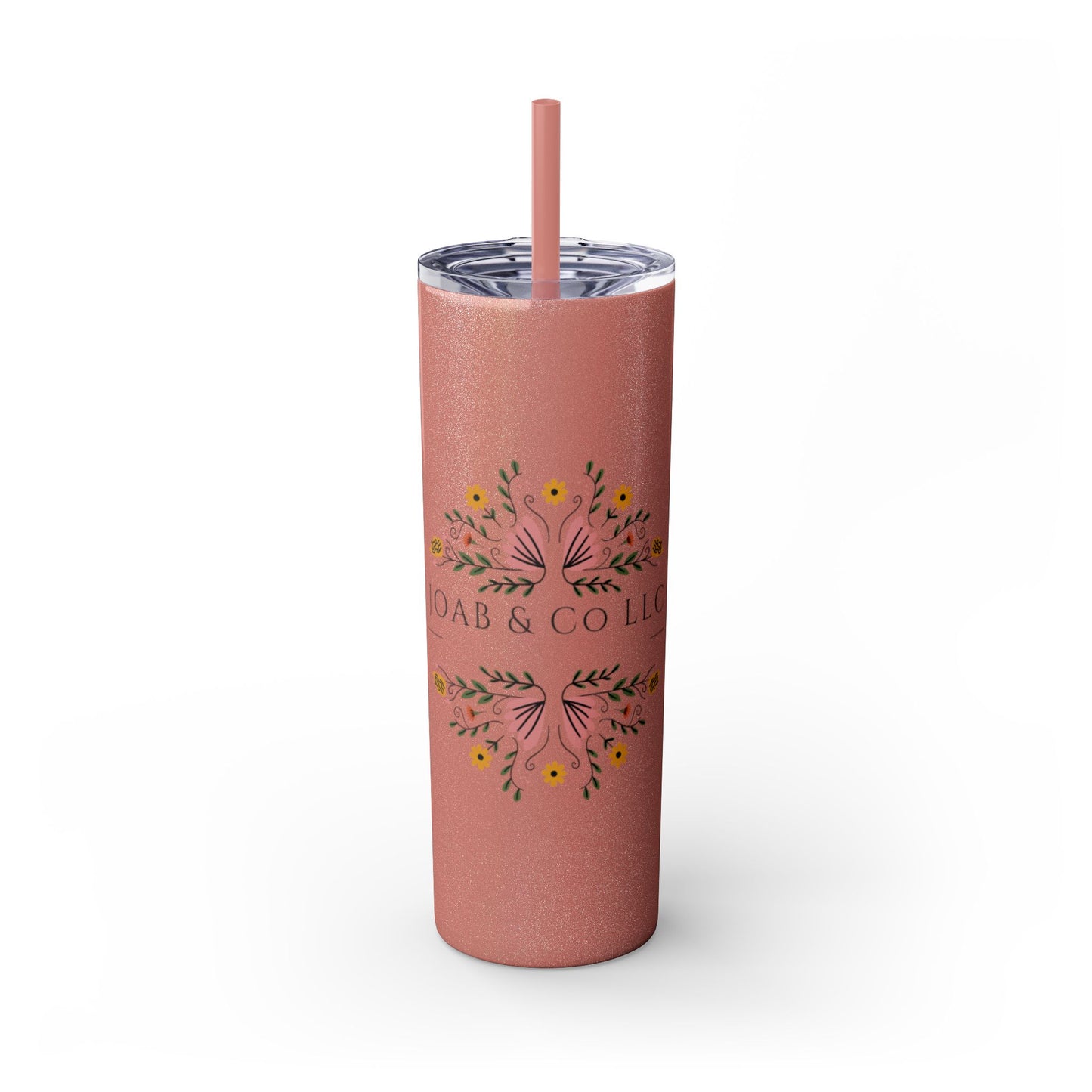 JOAB&Co LLC Skinny Tumbler with Straw, 20oz