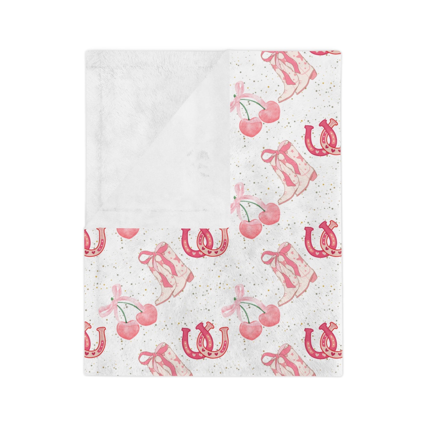 Pink Cowgirl Velveteen Microfiber Blanket
