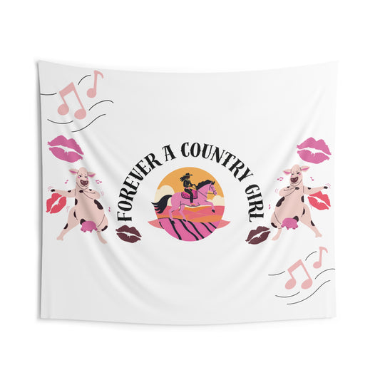 Forever A Country Girl Indoor Wall Tapestries