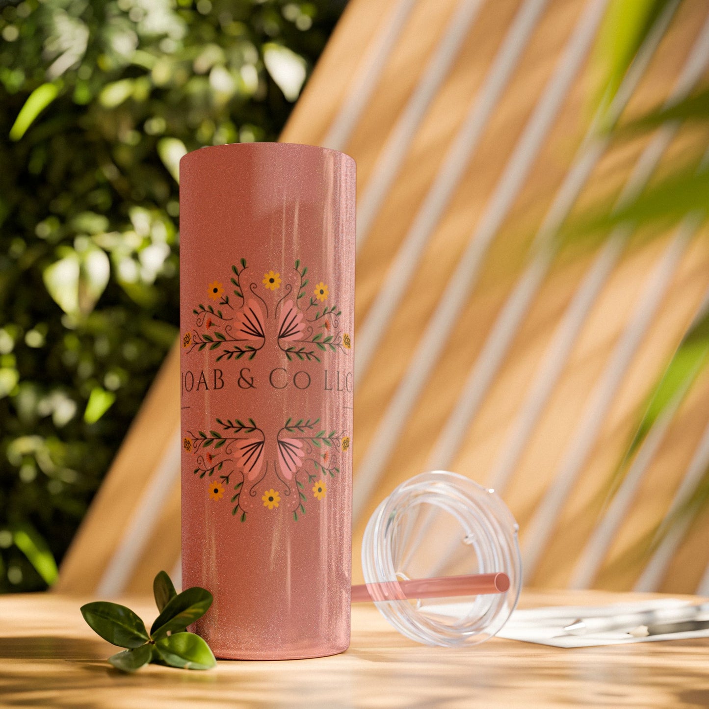 JOAB&Co LLC Skinny Tumbler with Straw, 20oz