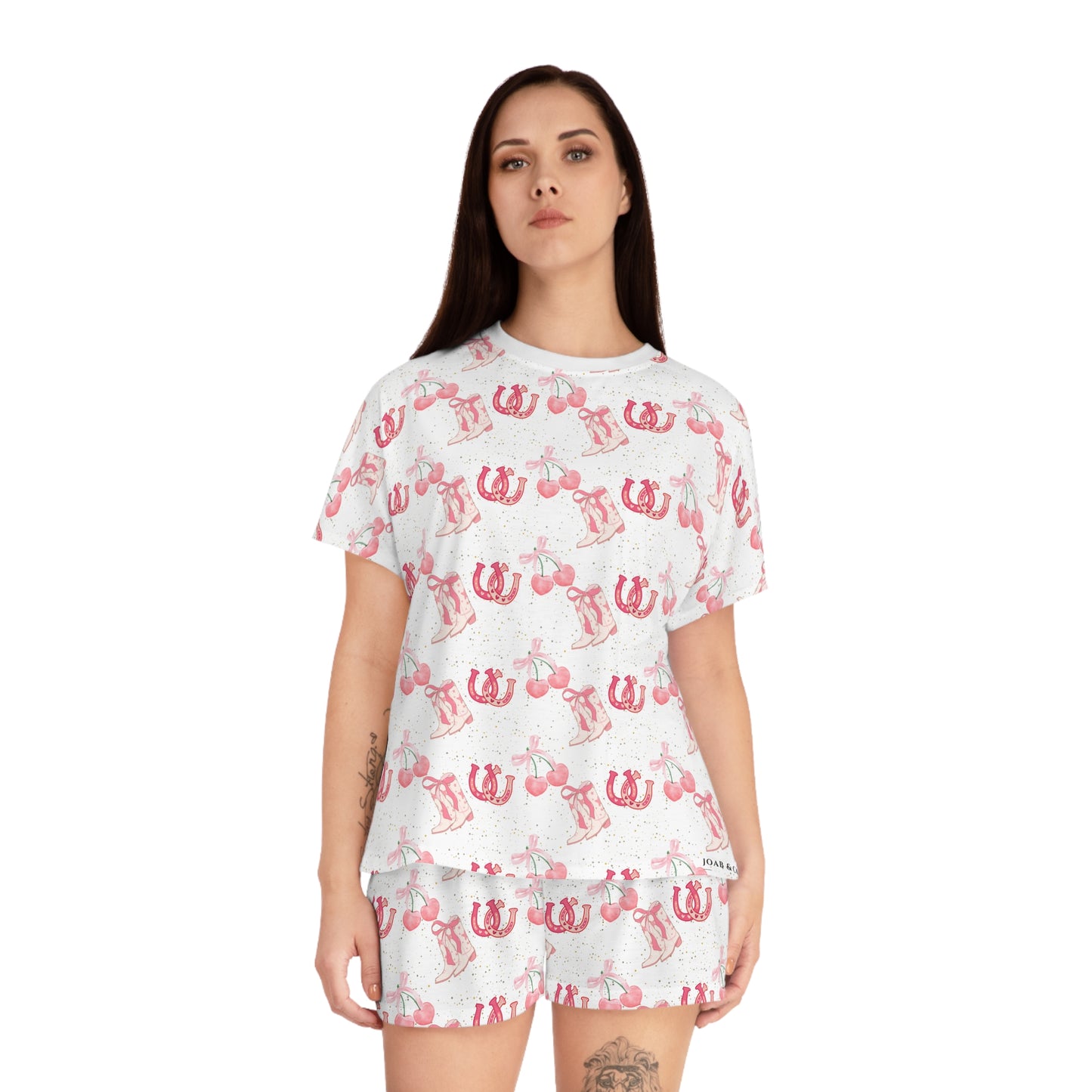 Pink Cowgirl Women's Short Pajama Set (AOP)