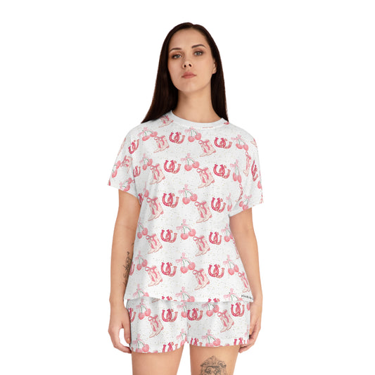 Pink Cowgirl Women's Short Pajama Set (AOP)