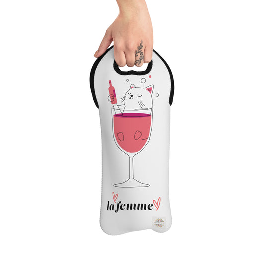 La Femme Cat Wine Tote Bag