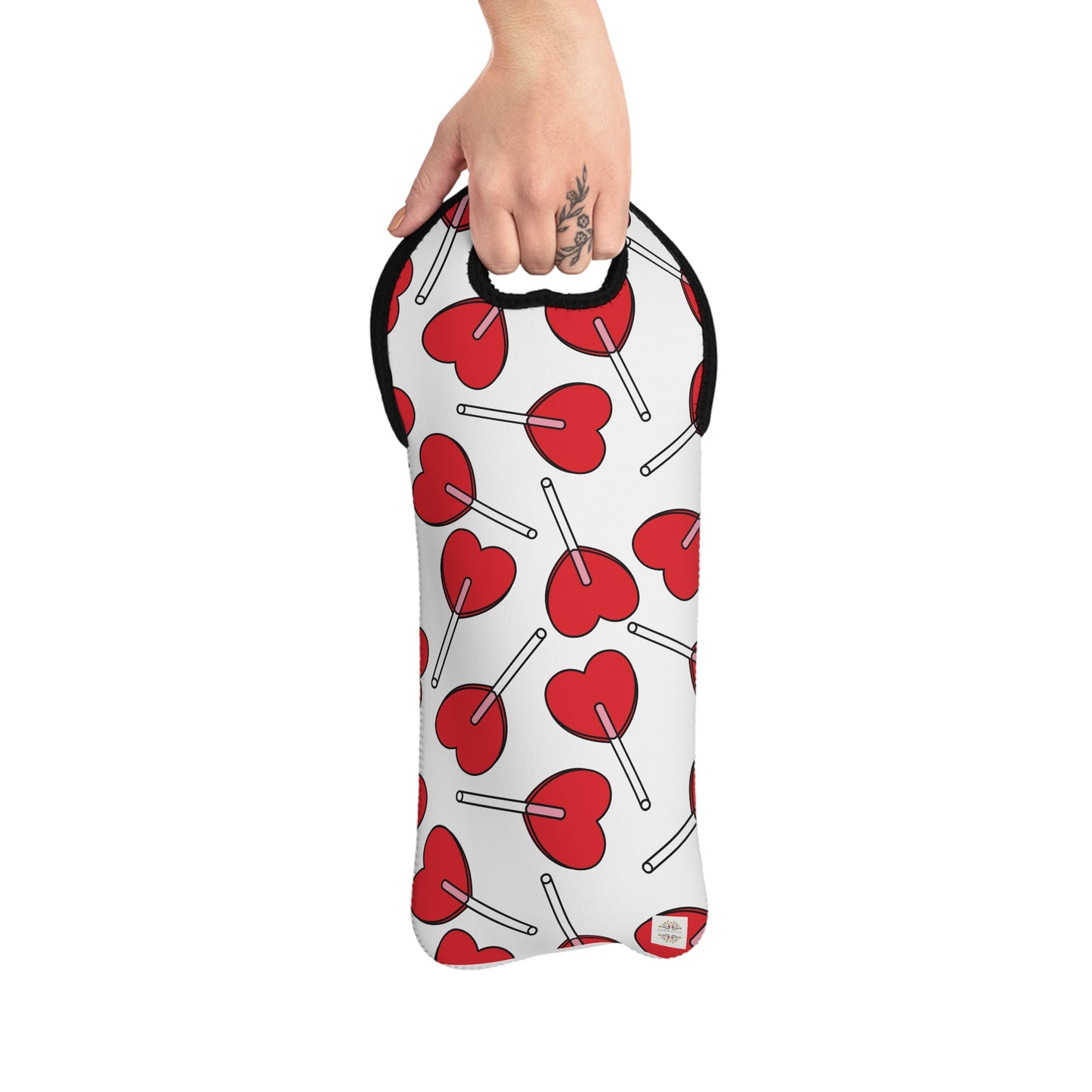 Heart Lollipop Wine Tote Bag