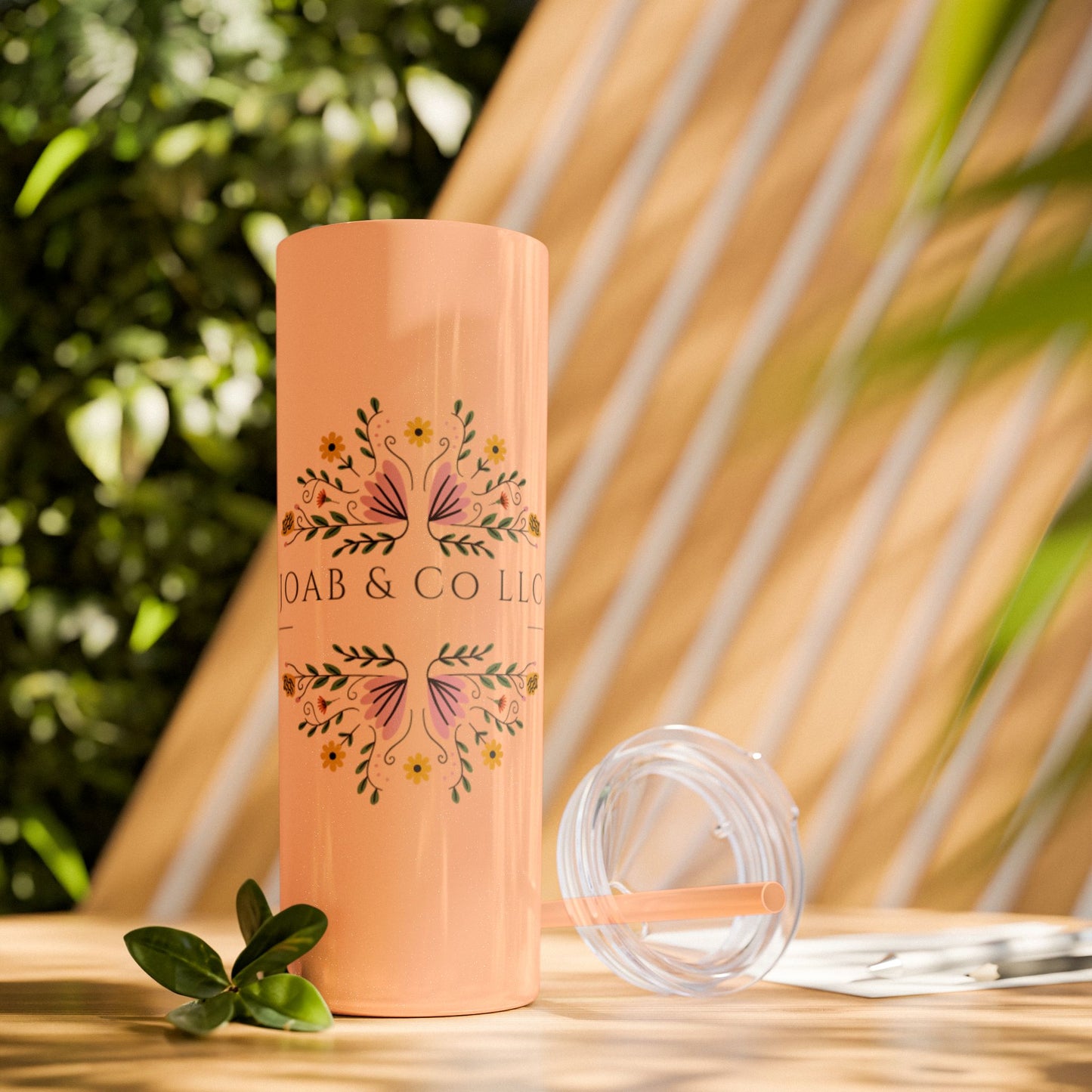 JOAB&Co LLC Skinny Tumbler with Straw, 20oz