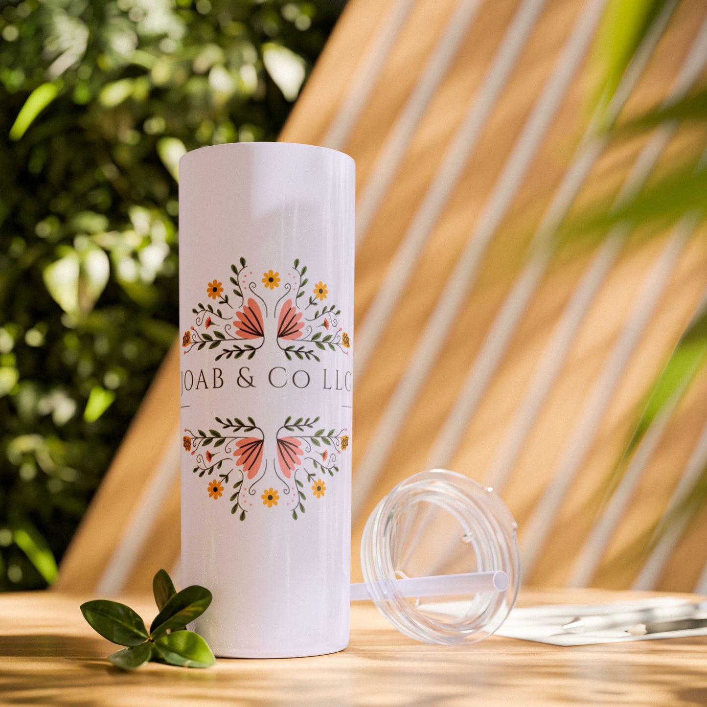 JOAB&Co LLC Skinny Tumbler with Straw, 20oz