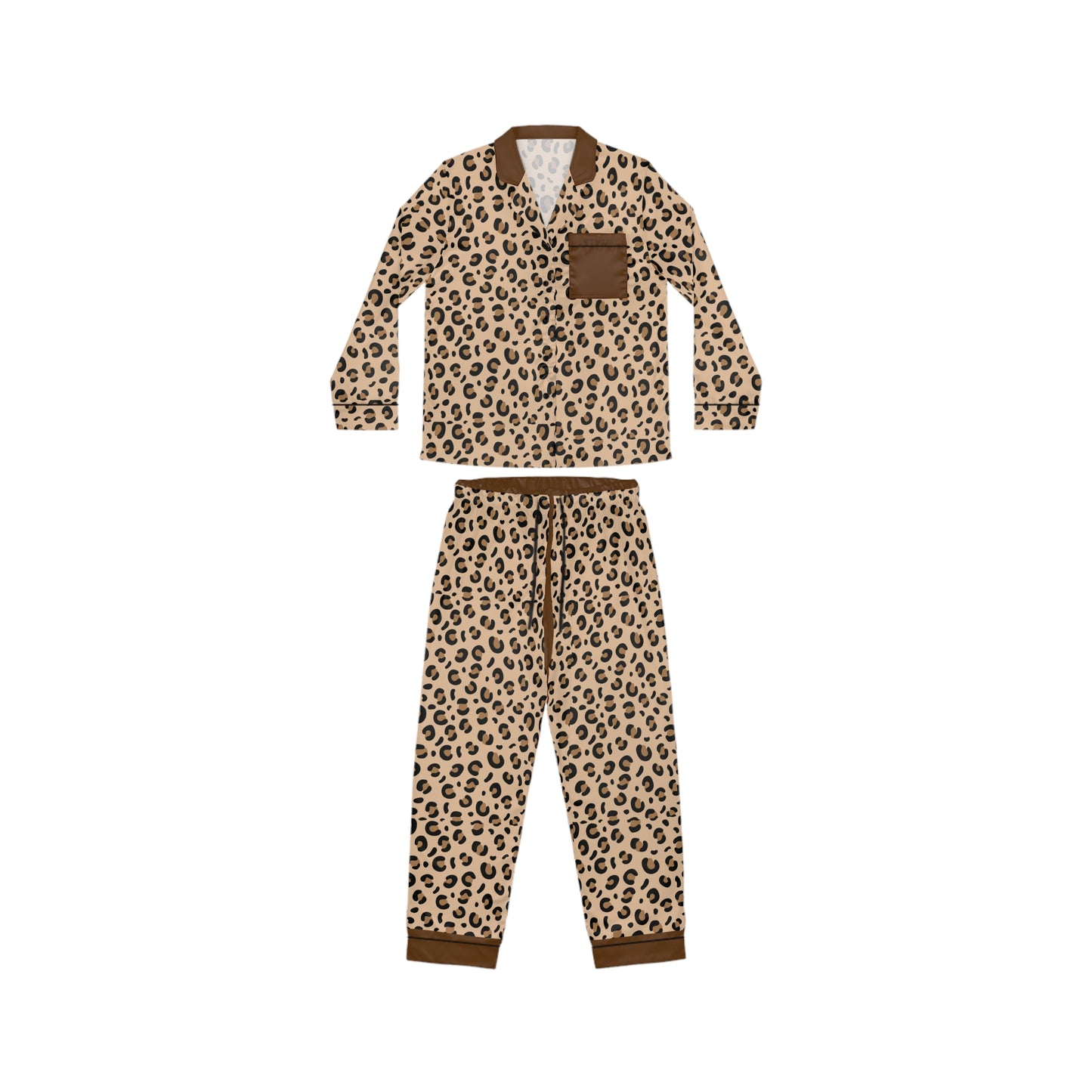 Cheetah Print Women's Satin Pajamas (AOP)