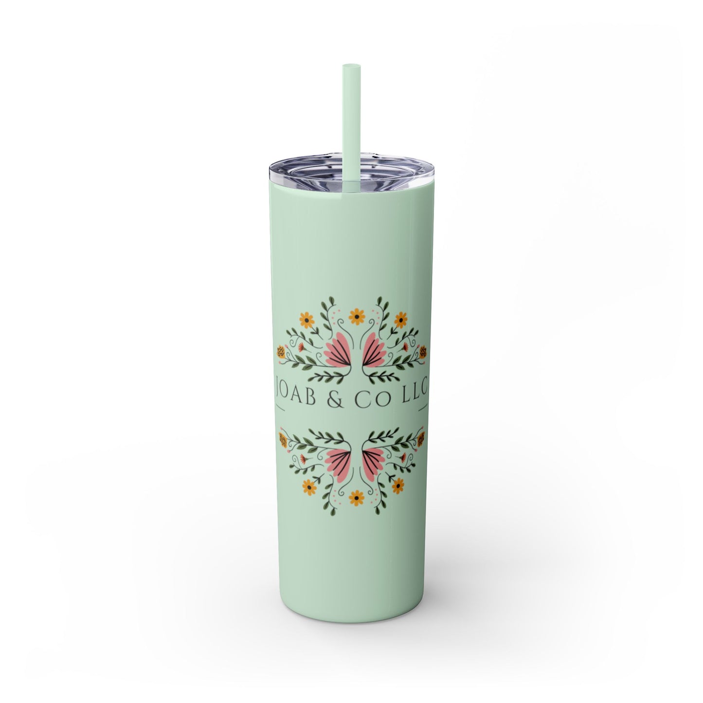 JOAB&Co LLC Skinny Tumbler with Straw, 20oz
