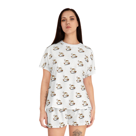 Coffee Women's Short Pajama Set (AOP)