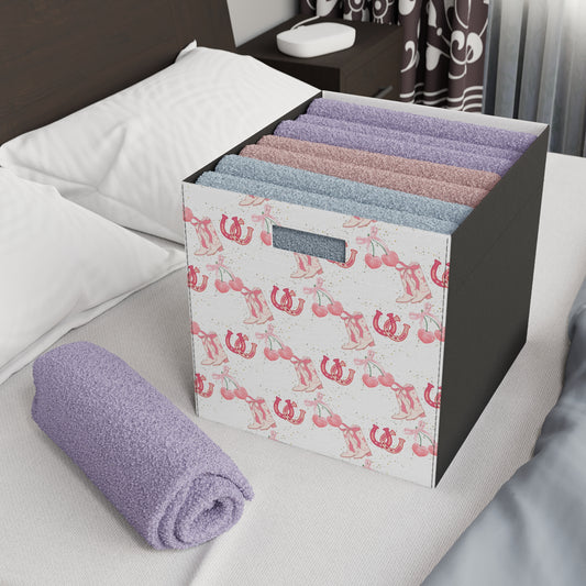 Pink Cowgirl Felt Storage Box