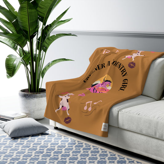 Forever A Country Girl Sherpa Fleece Blanket