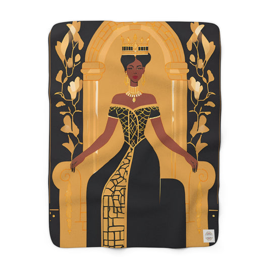 Black Queen Sherpa Fleece Blanket