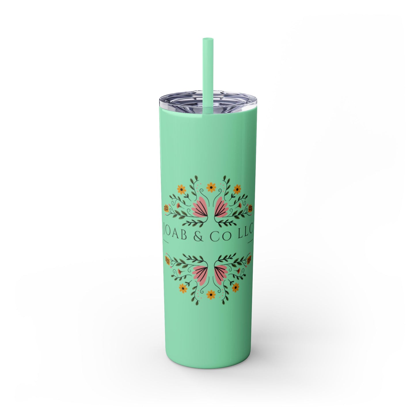 JOAB&Co LLC Skinny Tumbler with Straw, 20oz